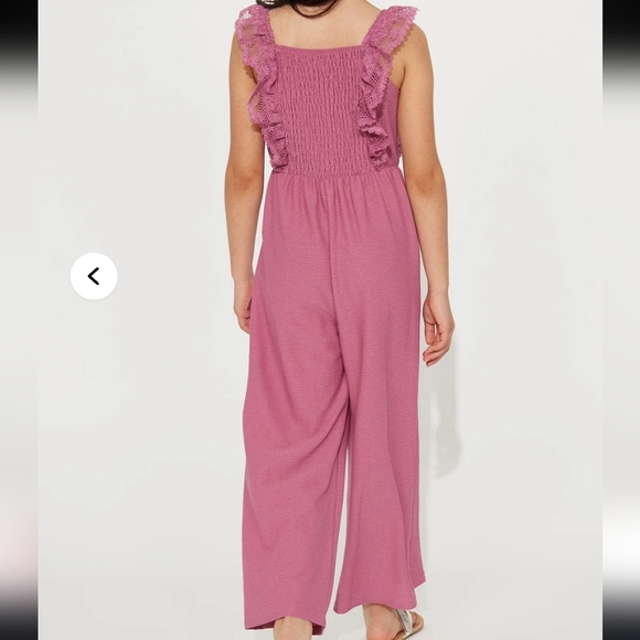 🌸 Speechless Kids Mauve Smocked Wide-Leg Jumpsuit | Girls Size Small - Picture 8 of 8